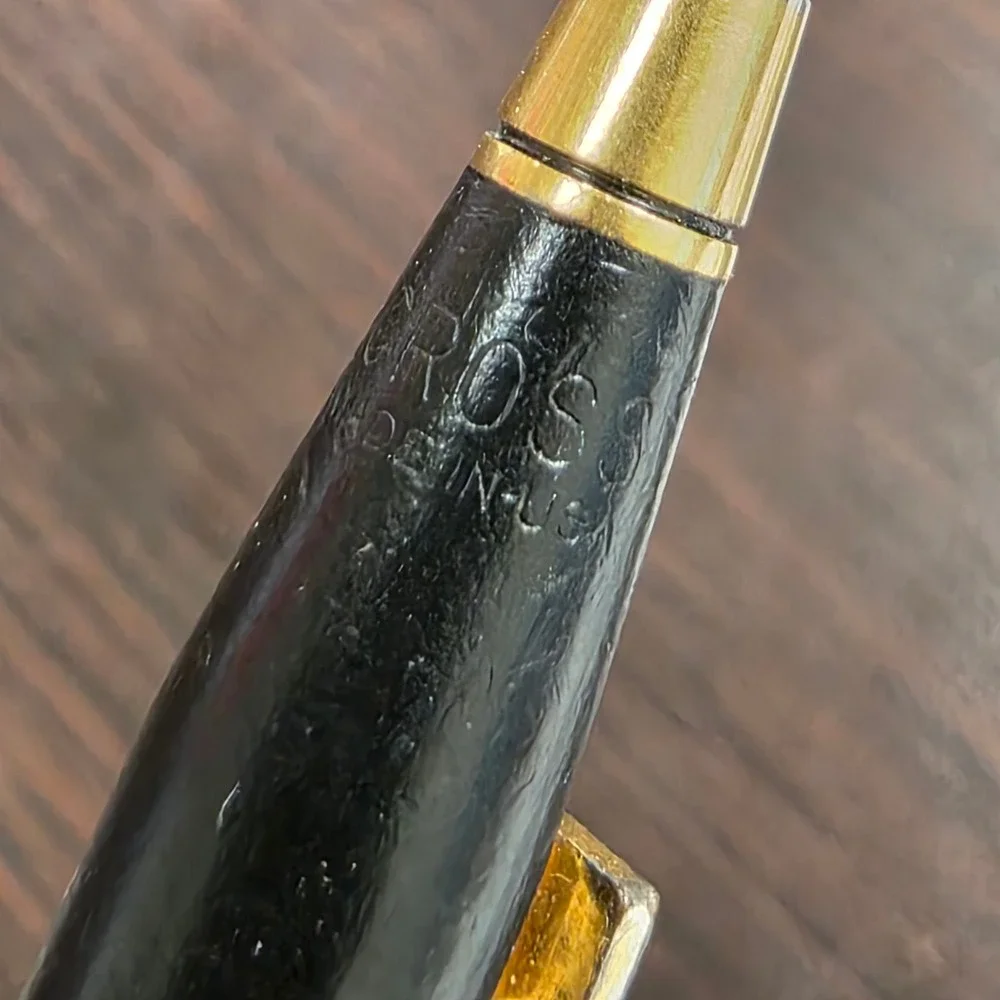 Cross Classic Century Mechanical Pencil Black Gold Trim Ampex Logo USA Made